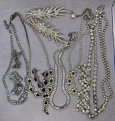 Vintage Estate Prong Setting Rhinestones (1 Eisenberg) Costume Jewelry Lot 14 Pc • $27