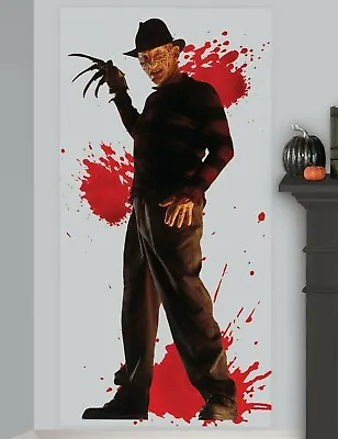 5ft Freddy Krueger Blood Splatter Halloween Horror Scene Setter Party Wall Decor • £2.98