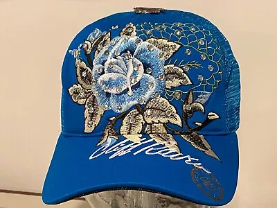 Vintage Cliff Raven Don Ed Hardy Rose Sparkle  Tattoo Jeweled Hat   New • $39