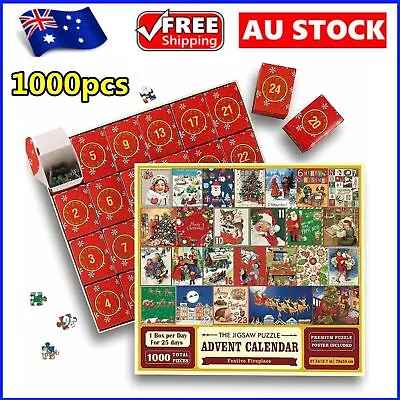 1000pcs Advent Calendar Jigsaw Puzzles Christmas Countdown Puzzles Gift 2023 KJ • $43.86