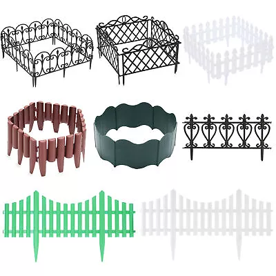 3-60pc Flexible Garden Lawn Grass Edging Picket Border Panel Plastic Wall Fence • £22.94