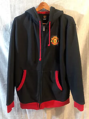 Premier League Manchester United Black Stitched Hoodie Mens XL • $24