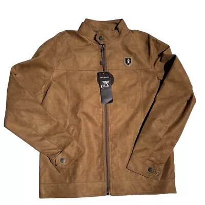 Authentic Italian A Collezioni Brown Man Made Suede Jacket Men's Medium NWT • $39.99