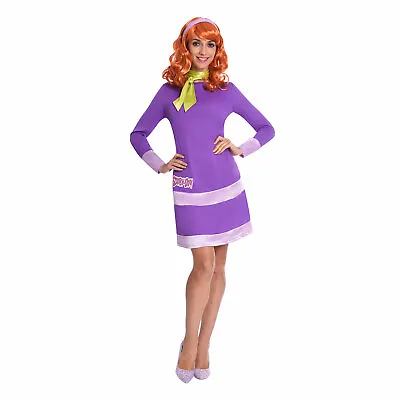 £31.99 • Buy Ladies Daphne Scooby Doo Costume Halloween Womens Fancy Dress Outfit + Wig