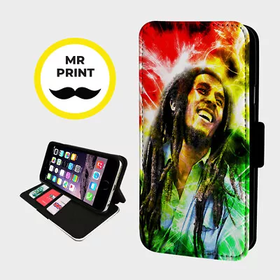 £9.77 • Buy BOB MARLEY REGGAE - Faux Leather Phone Flip Cover - Fits IPhone & Samsung