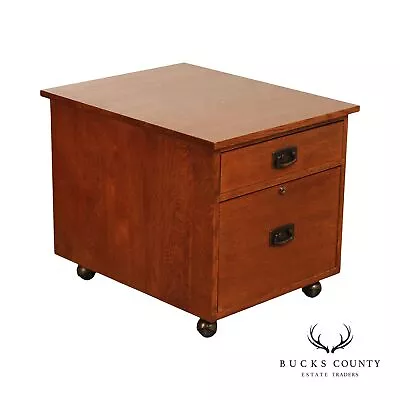 Stickley Mission Oak 2-drawer Rolling File Cabinet • $995