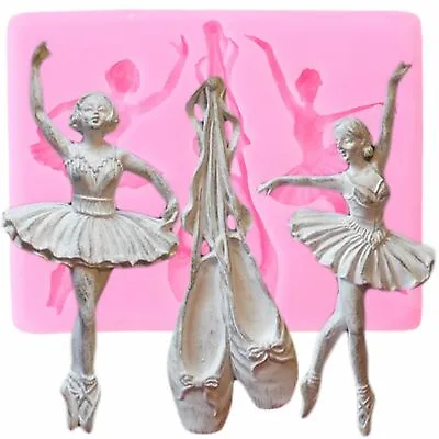 Ballet Dancer Shoes Silicone Mold Cupcake Topper Cake Decorating Chocolate Mould • £28.14