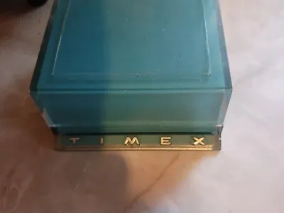 Vintage Acrylic Timex Wristwatch Presentation Box Turquoise -  • $4.99