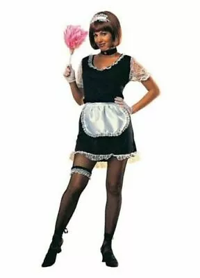 French Maid Dress Apron And Headpiece Adult Costume Halloween • $9.99