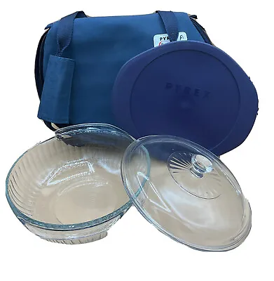 $14.99 • Buy PYREX Portables Way To Go Insulated Zipper Carrying Case Bag With Glass Bowl