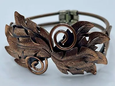 Vintage Bell Trading Copper Bracelet Southwest Dimensional Leaf Swirl Clamper • $48