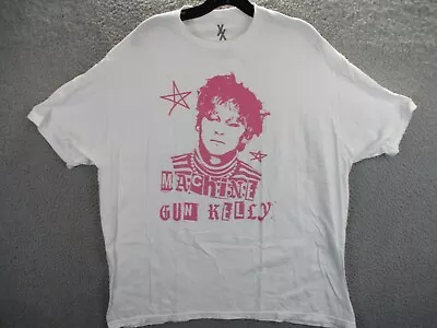 Machine Gun Kelly Shirt Mens 2XL White Pink Punk Rap Tee Concert MGK Casual Rare • $31.45