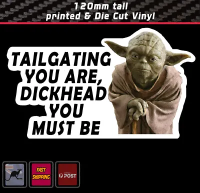 Yoda Sticker Tailgating Vinyl Tailgate Car Bumper Funny JDM Star Wars Window • $6.40