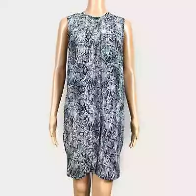 Mossimo Silver Gray Snakeskin Print Sleeveless Button Up Casual Shirt Dress XS • $12