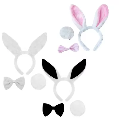 White Rabbit Fancy Dress Bunny Ears Bow Tie And Tail School Book Week Costume • £6.99