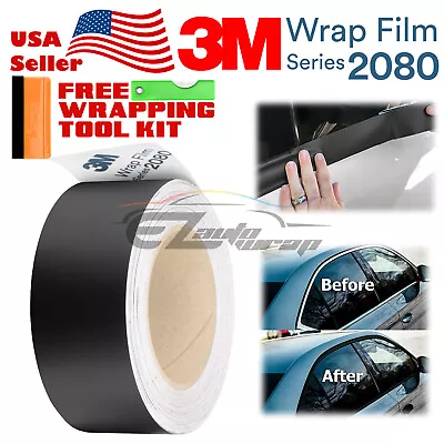 3M 2080 Black Vinyl Wrap Roll Kit Blackout Chrome Delete1 Window Trim Door Trim • $10.99