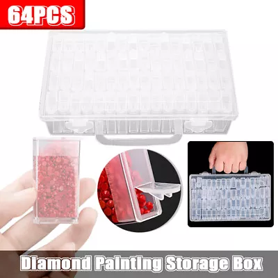 64 Grids Bottles Diamond Painting Storage Box Tool Art Nail Accessories Case Kit • $15.56