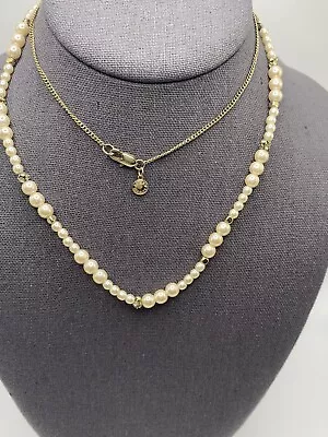 $14.86 • Buy J. Crew Faux Pearl Gold Tone Chain Long Costume Necklaces Classic Dainty