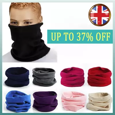 Winter Neck Warmer Gaiter Bandana Half Mask Tube Scarf Fleece Ski Cycling Sports • £2.98