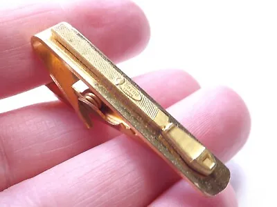 Vintage Tie Clip Tie Pin Gold Tone File Shaped Oberg Sweden Tool  FREE P&P • £5