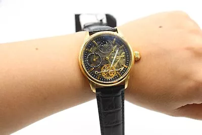 £0.99 • Buy # Earnshaw Gents 8063 Longitude Skeleton Automatic Running Wristwatch 78.6g