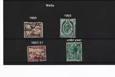 MALTA - 1900-1911 - LOT Of 4 Used Postage Stamps - QV KE7 KGV • $1