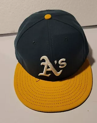 Oakland Athletics A’s New Era 7 3/8 Fitted Cap Hat 59/50 Fifty Nine Fifty MLB • $14