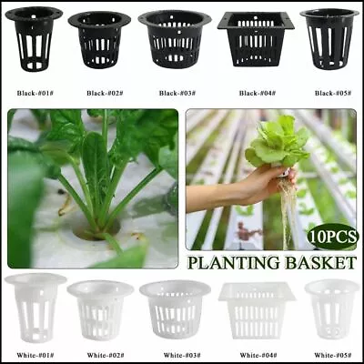 10pcs Heavy Duty Net Cup Mesh Pot Basket Aeroponic Hydroponic Garden Supplies • £4.60