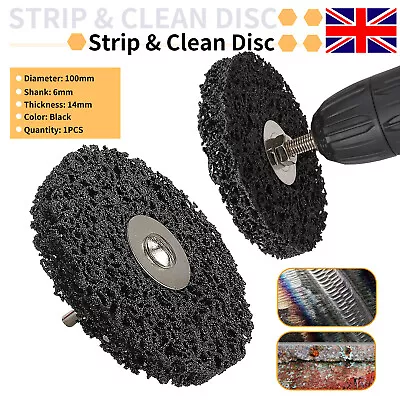 100mm Poly Strip Discs Wheel Rust Paint Removal Abrasive For Metal Angle Grinder • £8.78