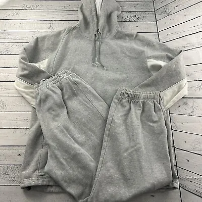 Y2K Nike Air Jordan Jumpman 20 Year Anniversary Sweatsuit Men's Large Gray 2005 • $80.99