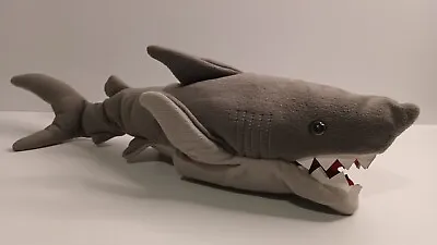 Folkmanis Great White Shark Hand Puppet 52cm Ocean Animal Grey Plush Toy • $48