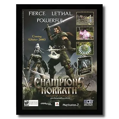 2003 Champions Of Norrath PS2 Framed Print Ad/Poster Official EverQuest Game Art • £52.72