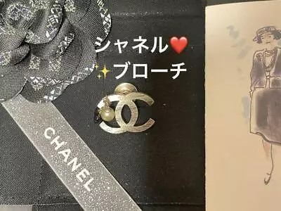 [Used CHANEL Necklace] Chanel Vintage Cocomark Pearl Gold Brooch • $476.86