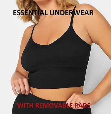 Womens Seamless Padded Pull On Comfort Bra Bralette Low Top Wireless Beauforme • £8.99