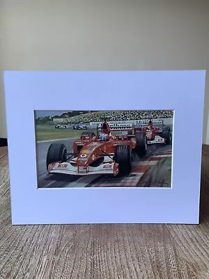 Rubens Barrichello & Michael Schumacher Ferrari Mounted F1 Print Formula 1 • £9.50