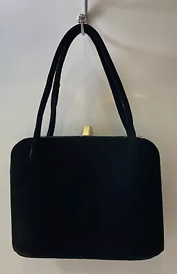 Vintage Kadin Black Velvet Purse Handbag Super Cute • $35.98