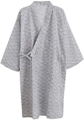Cotton Kimono Robe Wrap Women Men Bathrobe Dressing Gown Pajamas Yukata Nightdr • £26.23