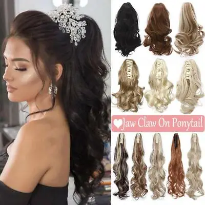 £12 • Buy UK Long Thick Jaw Claw On Ponytail Hair Piece Clip In Pony Tail Hair Extensions