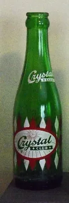 Vintage 1950-60's Crystal Club Soda ACL 7oz Green Bottle - Scranton PA • $7.99