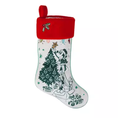 Disney Store Mickey Mouse And Pluto Holiday Christmas Stocking -  New • $12.99