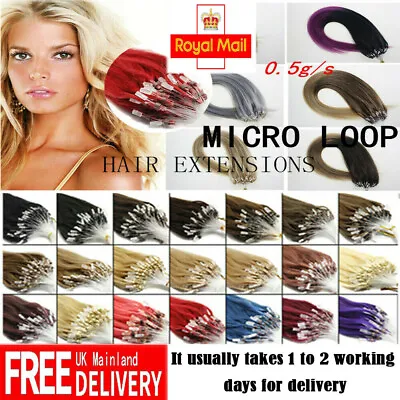 14 -26  Micro Loop Beads Nano Ring Russian Remy Human Hair Extensions 100s UK • £43.35