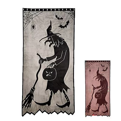 Halloween Curtains Halloween Witch Lace Curtain Door Curtain Halloween Decor • $19.49