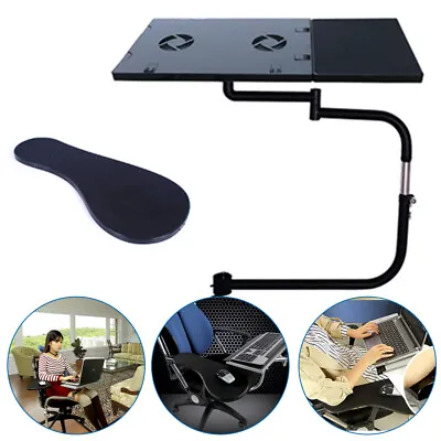 Laptop Mount Chair Clamping Support Rack Stand Keyboard Tray Adjustable Arm Rest • $96.90