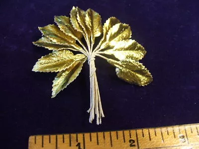 Vintage Millinery Flower 1  Leaf Lot Of 12 Gold Foil Doll Size Trim For Hat Z2 • $4.25