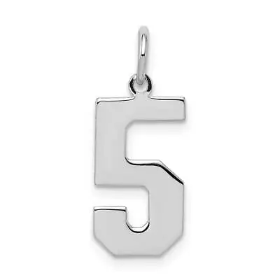 Sterling Silver Rhodium-plated Medium Polished Number 5 Charm 0.4 X 0.9 In • $22.80