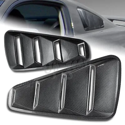 $27.50 • Buy For 2005-2014 Ford Mustang 1/4 Quarter Carbon Style Window Louvers Scoop Cover