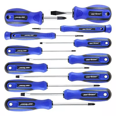 12 Piece Magnetic Screwdriver Set - 6 Phillips And 6 Flat Cushion Grip Pro • $15.55