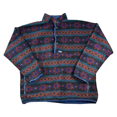 $39.02 • Buy Douglas Gill Fleece Jacket Abstract Sailing Reversible Multicoloured Mens Large
