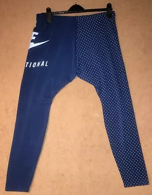 NIKE International Leggings Bottoms Gym Workout Yoga Pants. Blue. Size 16 XL • £9.99