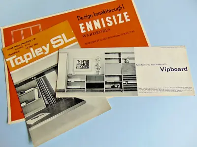 Three Vintage Retro 1960s Wall Unit Furniture Design Brochures Vipboard Tapley • £9.99